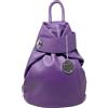Chicca Borse - Borsa Zaino da Donna in Vera Pelle Made in Italy - 28x35x12 Cm (Viola)
