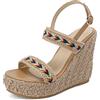 Gicoiz Espadrille Zeppas Donna Classico Plateau Embroiderosso Sandal