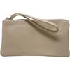 Chicca Borse Pochette con cinturino da polso Borsa Donna in Pelle Dollaro (Beige)