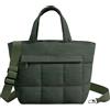 VASCHY Puffer Tote Bag,Borsa Donna Università Borsa Tracolla Donna Piccola Leggera Borsa Shopper Elegante da Viaggio/Shopping/Lavoro/Palestra/Scuola Regalo,Verde