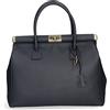 Chicca Borse Borsa Donna a Mano Pelle con Tracolla Bauletto (D24 Blu Jeans)