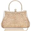 BAIGIO Pochette da sera vintage anni '20 con perline da donna nera formale da sposa pochette borsetta da sera glitterata borsa da sera pochette per matrimonio ballo cocktail Gatsby Party, 2#champagne
