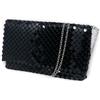 Emila Pochette nera busta a mano con tracolla removibile da donna elegante cerimonia piccola borsa clutch borsetta per ragazza passeggio sera semplice viaggio cellulare trucchi Maglia metallica Nero