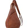 STILORD Lyanna Zaino a Spalla Pelle Donna Vintage Zainetto Piccolo Crossbody Backpack Sling Bag Elegante Borsa a Tracolla Daypack in Cuoio Autentico Colore:mocca - marrone scuro