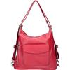 Bottega Carele Borsa Donna a spalla trasformabile in Zaino in vera pelle made in Italy BC251 (Rosso)