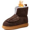 Generic Pantofole Uomo Donna Invernali Stivali con Chiusura a Strappo Casa Scarpe Comode Calde Pelose Peluche Stivali da Passeggio Antiscivolo per Piedi Gonfi Anziani Men Brown 39
