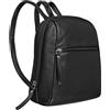 STILORD Lia Mini Zaino Donna Pelle Vintage Zainetto Piccolo Backpack Pratico Elegante Daypack da Viaggio in Cuoio Autentico Colore:nero