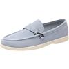 LinRim Loafer Penny Loafers - Scarpe da uomo in pelle scamosciata, con base e riser, tinta unita, Azzurro cielo A., 39 EU