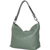 AMBRA Moda GL005 - Borsa con tracolla, borsa a mano in pelle, borsa a spalla, hobo bag da donna (verde mela)