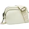 ZOUIQSS Borsa a Tracolla in Pelle per Donna Con Tracolla Larga Regolabile e Tasche Multiple (Bianco)