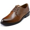 Allthemen Scarpe Derby Stringate Uomo Eleganti Basse Oxford in Pelle Lavoro Casual Brogue PU Vintage Marrone 43