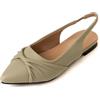 Gicoiz Ufficio Piatto Scarpe Appuntito Donna Lavoro Slingback Dolly Scarpe Comodo Ballerine Sposa Bowknot Pumps Ballerina Senza Chiusura Dousha-Verde Numero 33 EU