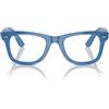 Ray-Ban Montature per occhiali da vista unisex Rx2210v, Lenti fotocromatiche a righe blu/demo, 50 mm