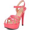 LarDorLin Donna Tacco a Spillos Estate Plateau Sandals Semplici Punta Aperta Sposa Damigella D'Onore Tacco Alto Bowknot Sandali Cherry Numero 36.5 EU (37 Cn)