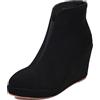 LarDorLin Donna Zeppa Inverno Plateau Stivaletti Zip Ufficio Tacco Alto Warm Appuntito Eleganti Polacchine Nero Numero 38 EU (39 Cn)