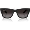 Ray-Ban Occhiali da sole quadrati Mega Wayfarer Liteforce Rb4840s, Sabbia Nero/Grigio Sfumato Polarizzato, 50 mm