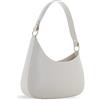 MARINA GALANTI, Borsa Hobo Piccola Donna in Vera Pelle, con Tracolla Aggiuntiva Regolabile e Removibile, Chiusura a Zip e Taschine Interne Multiuso, Made in Italy, Off-White