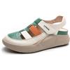 Dajingkj Sandali da donna estivi in pelle Everyday vera pelle Loafer per ragazze velcro sandali da spiaggia
