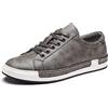 Asifn Scarpe da Skateboard Casual in Pelle da Uomo Moda Lace Up Loafers Antiscivolo Flats Trendy Business Comode Sneakers（Grigio,41 EU