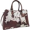 COVERI COLLECTION Borsa Donna in Ecopelle Effetto Cavallino, Dimensioni 36x25x14 cm, con Tre Scomparti, Tracolla Regolabile Removibile, Portamonete con Cuore Art. 8070-2 (MARRONE CHIARO)