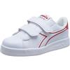 Diadora Game P Ps, Scarpe da ginnastica Unisex - Bambini e ragazzi, White Bittersweet Red, 28 EU