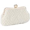 BAIGIO, pochette da donna con perle, beige, borsa da sera, borsa da sposa, elegante borsa a mano, clutch di lusso per ragazze, borse a tracolla, piccola borsa per matrimonio, compleanno, afterparty