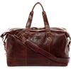 SID & VAIN® borsa da viaggio vera pelle vintage YALE grande borsa da weekend borsone per sport uomo donna marrone prodotto artigianale