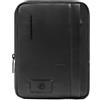 PIQUADRO - Borsello Compatto in Pelle - Porta Tablet Mini - Uomo - Nero