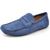 IF Fashion Scarpe Mocassini Slip On Loafers Morbidi da Uomo Camoscio Sintetico Pelle Scamosciato 2Y219-2Y Blu Jeans N.42