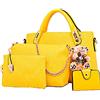 FiveloveTwo® Donne 4Pcs Borse a Mano Spalla Tracolla Zainetto Tote Borsa in pelle PU Grande Tote + Borsetta + Borsa a tracolla + Porta carte