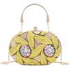 Naimo Borsa da donna con paillette, elegante pochette per feste, matrimoni, serate, mini borsetta con catena, giallo.