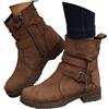 Onsoyours Stivaletti Donna Con Tacco In Pelle Scamosciata Western Stivali Autunno Invernali Biker Scarpe Moto A Marrone 39 EU