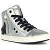 Geox Girl's J Kalispera Sneakers, Dk Silver Black, 10 UK