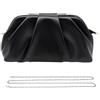 Pahajim Pochette Donna Elegante con Tracolla Morbido PU In Pelle Clutch Cerimonia Borsetta Donna per Balli, Feste, Matrimonio(Nero)