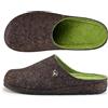 ESTRO Pantofole Uomo Invernali Chiuse - Ciabatte Feltro Uomo Suola Goma Ciabatte Casa F05 (Marrone, 42 EU)