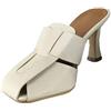 WOkismD Sandali per Donna Sandali Estivi Stringati con Tacco Alto Scarpe da Festa da Donna,Bianca,40 EU