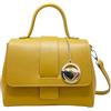 Chicca Borse Borsa Bauletto da donna in pelle, borsa a mano con tracolla (Senape)