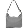 AMBRA Moda GL005 - Borsa con tracolla, borsa a mano in pelle, borsa a spalla, hobo bag da donna (grigio)