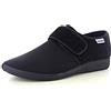 EMANUELA 985 Nero Pantofole Uomo Made in Italy Lavabili in Lavatrice A 30 Gradi Strappo Tessuto Felpato Parte Posteriore Tomaia Frontale Elasticizzata Zeppa 2,5 CM Nero 39
