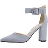 Rio Fiore Scarpe con Tacco, Décolleté Donna, Blu, 8.5 cm, Tessile, Tacco Largo, Cinturino alla Caviglia, 2062A-9-J-9 (Blue, 39 EU)