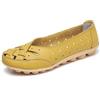 Rojeam Mocassini in Pelle Casual da Donna Mocassini Senza Lacci Scarpe da Barca Appartamenti Scarpe da Guida Sandali, Giallo, 38 EU