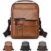 LLELEMAMO Borsello Uomo Tracolla Business Casual - Borsa Crossbody Pelle PU per Lavoro e Viaggio, Piccola Borsa Messenger Spalla, Sling Bag Vintage Quotidiana con Scomparto Tablet, Impermeabile (F)
