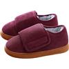 Generic Pantofole Uomo Donna Invernali Stivali con Chiusura a Strappo Scarpe Diabetiche da Casa Calde Regolabili per Anziani Piedi Gonfi Women Wine Red 37
