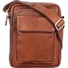 STILORD Jannis Borsello a tracolla uomo in pelle Piccola borsa messenger per tablet da 9.7 pollici Borsetta in vero cuoio resistente stile vintage Colore:cognac-marrone