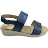 Generico Tiglio Sandali Donna con Zeppa, Vera Pelle, Chiusura con Strappo e Fibbia, Eleganti Estivi, Made in Italy, Art. 3341 (3341, Blu, Sistema Taglie Calzature EU, Adulto, Donna, Numero, Media, 39)