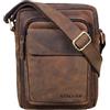 STILORD Jannis Borsello a tracolla uomo in pelle Piccola borsa messenger per tablet da 9.7 pollici Borsetta in vero cuoio resistente stile vintage Colore:cognac-marrone