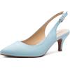 Greatonu Slingback Donna Scarpe Eleganti Decollete con Tacco Medio a Gattino e Punta, Blu Chiaro EU 40