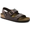 Birkenstock Classic Milano Birko-Flor Softfootbed - Sandali unisex - adulto, marrone scuro, 36 (stretta)