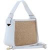 MARINA GALANTI, Borsa a Mano Piccola Donna in Pelle e Paglia, con Tracolla Regolabile e Removibile, Chiusura a Zip e Tasca Interna, Made in Italy, Bianco