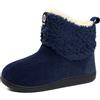 GURGER Pantofole Invernali Uomo Donna Stivaletto Chiuse Calde Peluche da Casa Ciabatte Alte Blu 40 41
